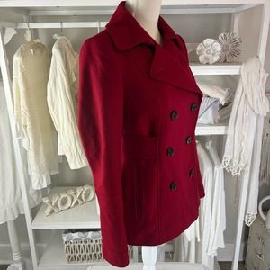 Moda International Burgundy Peacoat